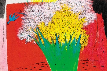 [임대작품]안개꽃속에 노란꽃